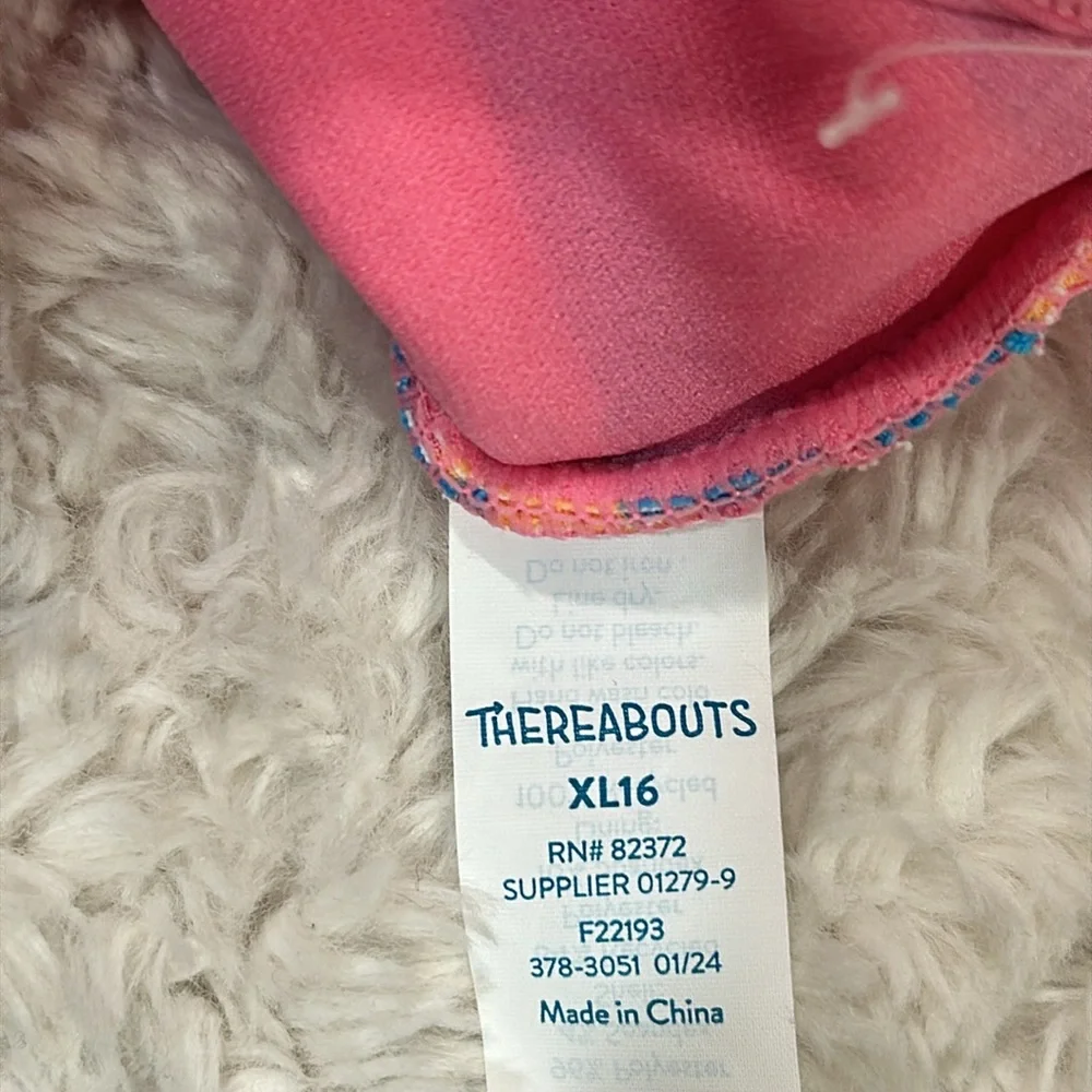 THERESBOUTS Xl 16 Girls Striped One Piece Swimsuit